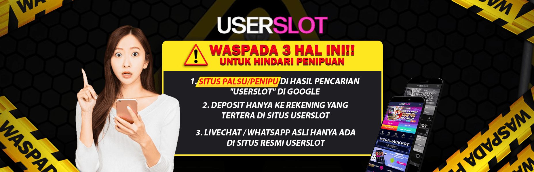 Ilustrasi tips keamanan ketika mau login userslot